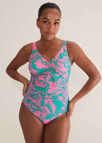 Phase Eight Paisley Printed Swimwear Green/Pink Canada | TLVISZ-309